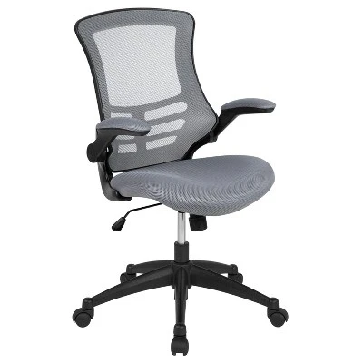 Emma And Oliver Mid-Back Mesh Swivel Ergonomic Task Office Chair With Flip-Up Arms - Image 18