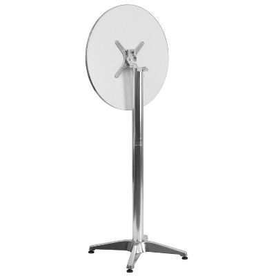 Emma And Oliver 23.25" Round Aluminum Indoor-Outdoor Bar Height Table With Flip-Up Table - Image 3