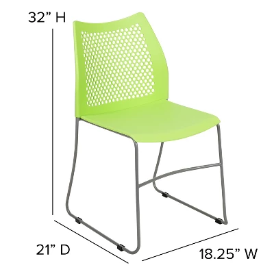 Emma And Oliver Home And Office Sled Base Stack Chair With Air-Vent Back - Guest Chair - Image 5