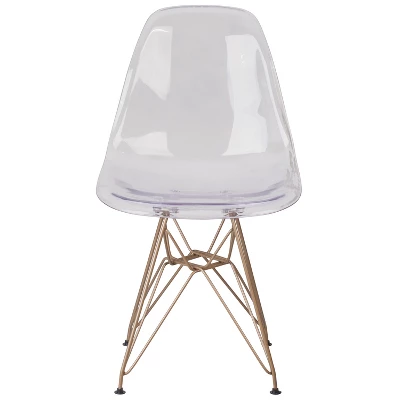 Emma And Oliver Ghost Chair With Gold Metal Base - Image 8