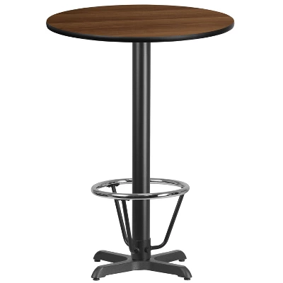 Emma And Oliver 30" Round Laminate Bar Table With 22"x22" Foot Ring Base - Image 4