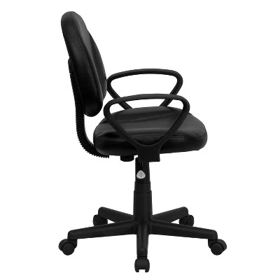 Emma And Oliver Mid-Back Black LeatherSoft Swivel Ergonomic Office Chair - Back Adjustment - Image 7