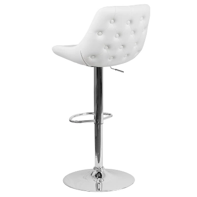 Emma And Oliver Adjustable Height Gas Lift Swivel Bar Stool With Support Pillow - Dining Stool - Image 10