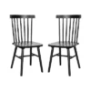 Emma And Oliver Set Of Premium Solid Wood Spindle Back Armless Dining Chairs With Saddle Seats And Felt Floor Protectors
