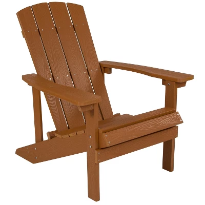 Emma And Oliver All-Weather Adirondack Chair In Faux Wood - Image 8