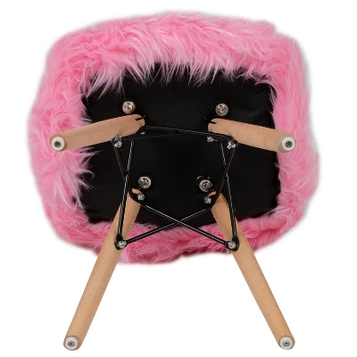 Emma And Oliver Kids Shaggy Dog Accent Chair - Desk Chair - Playroom Chair - Image 7