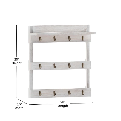 Emma And Oliver Wall Mounted Mug Rack With 12 Coffee Cup Hangers And Built-In Shelf For Coffee, Sugar & More - Image 6