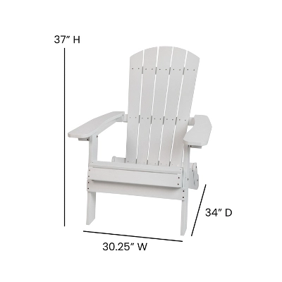 Emma And Oliver Set Of 2 Indoor/Outdoor Folding Adirondack Chairs With Side Table - Image 6