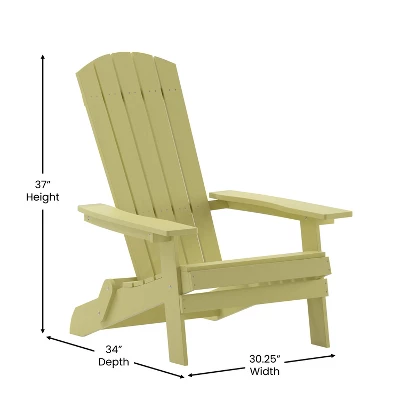 Emma And Oliver Set Of 2 Indoor/Outdoor Poly Resin Folding Adirondack Chairs, All-Weather Chairs For Porch, Patio, Or Sunroom - Image 7