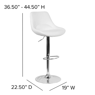 Emma And Oliver Adjustable Height Gas Lift Swivel Bar Stool With Support Pillow - Dining Stool - Image 5