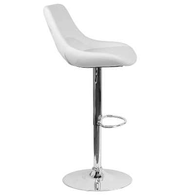 Emma And Oliver Adjustable Height Gas Lift Swivel Bar Stool With Support Pillow - Dining Stool - Image 11