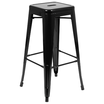 Emma And Oliver 4 Pack 30" High Metal Indoor Bar Stool - Stackable Stool - Image 10