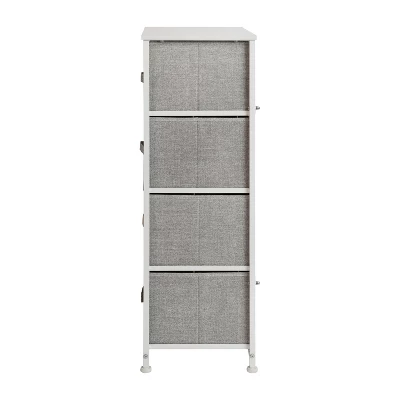 Emma And Oliver 4 Drawer Vertical Storage Dresser With Wood Top & Fabric Pull Drawers - Image 7