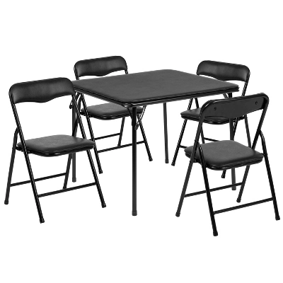 Emma And Oliver Kids 5 Piece Folding Table And Chair Set - Kids Activity Table Set - Image 8