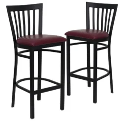 Emma And Oliver 2 Pack School House Back Metal Restaurant Barstool