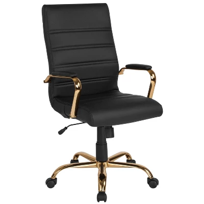Emma And Oliver High Back Executive Swivel Office Chair With Metal Frame And Arms - Image 13