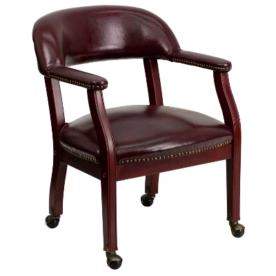 Emma And Oliver Conference Chair With Accent Nail Trim And Casters - Image 10