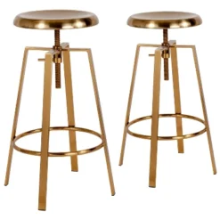 Emma And Oliver Industrial Style Barstool With Swivel Lift Adjustable Height Seat