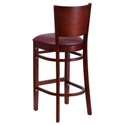 Emma And Oliver Solid Back Wooden Restaurant Dining Barstool - Image 5