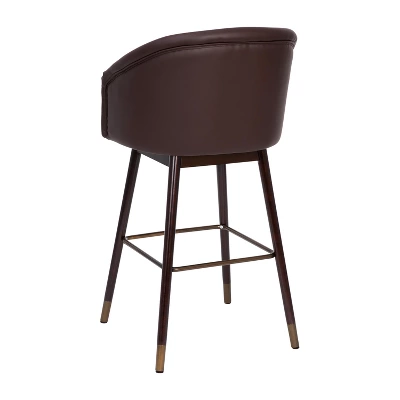 Emma And Oliver Upholstered Bar Height Dining Stool With Wood Frame - Image 8