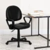 Emma And Oliver Mid-Back Black LeatherSoft Swivel Ergonomic Office Chair - Back Adjustment