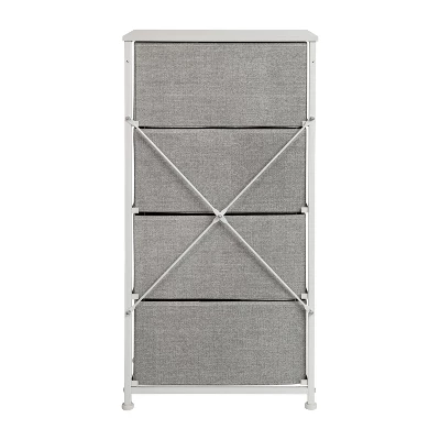 Emma And Oliver 4 Drawer Vertical Storage Dresser With Wood Top & Fabric Pull Drawers - Image 6