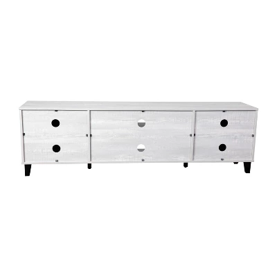 Emma And Oliver 70" Mid-Century Modern TV Stand With Doors And Adjustable Shelves In Gray For TV's Up To 60" - Image 8