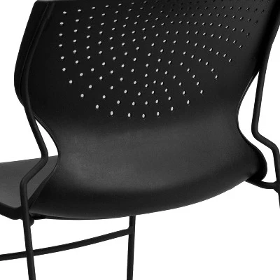 Emma And Oliver Home And Office Black Full Back Stack Chair With Black Frame - Guest Chair - Image 4