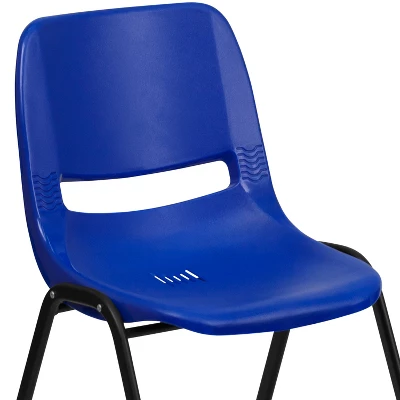 Emma And Oliver Ergonomic Kid's Shell Stack Chair - 12" Seat Daycare Home School - Image 6