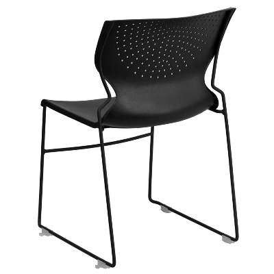 Emma And Oliver Home And Office Black Full Back Stack Chair With Black Frame - Guest Chair - Image 6