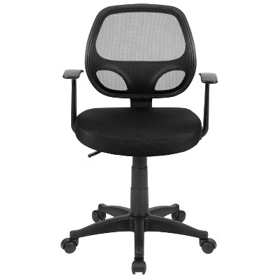 Emma And Oliver Mid-Back Black Mesh Swivel Task Office Chair With T-Arms - Image 3