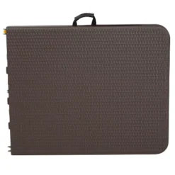 Emma And Oliver 6-Foot Bi-Fold Brown Rattan Plastic Folding Table With Handle - Event Table