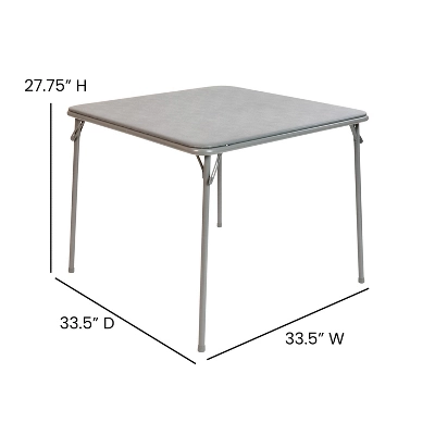 Emma And Oliver Foldable Card Table With Vinyl Table Top - Game Table - Portable Table - Image 3