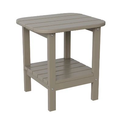 Emma And Oliver Two Tier Polyresin Adirondack Side Table - All-Weather For Indoor/Outdoor Use - Image 13