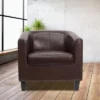 Emma And Oliver Leather Lounge Chair With Sloping Arms