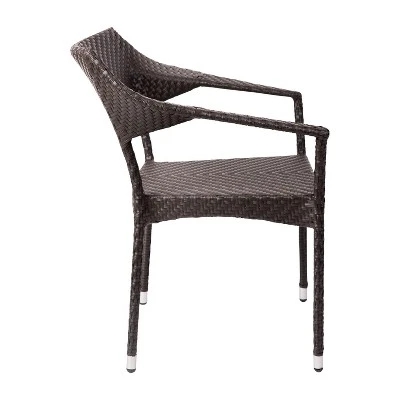 Emma And Oliver Modern All-Weather Patio Dining Chair With Fade And Weather Resistant PE Rattan And Reinforced Steel Frame - Image 9