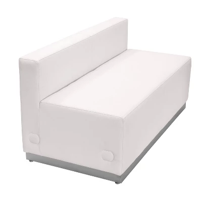 Emma And Oliver Modular Reception Loveseat With Brushed Stainless Steel Base - Image 2