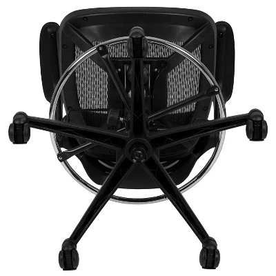 Emma And Oliver Mid-Back Transparent Mesh Drafting Chair With Flip-Up Arms - Image 9