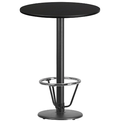 Emma And Oliver 30" Round Laminate Bar Table With 18" Round Foot Ring Base - Image 4