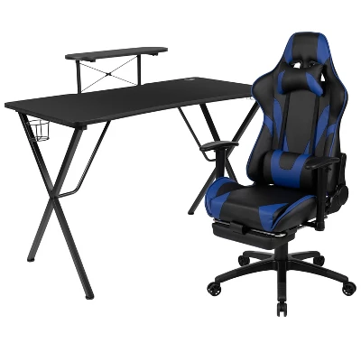 Emma And Oliver Gaming Desk & Chair Set With Cup Holder, Headphone Hook, And Monitor Stand - Image 14