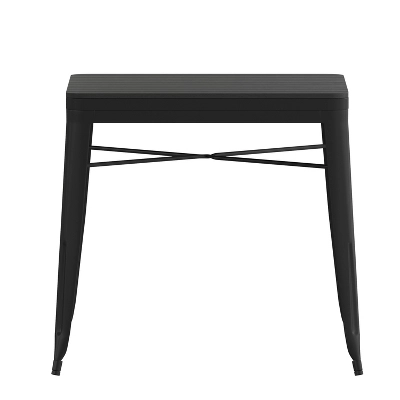 Emma And Oliver Modern Weather And Rust Resistant Black Steel Patio Table With Polyresin Top And Rounded Corners For Indoor And Outdoor Use - Image 7