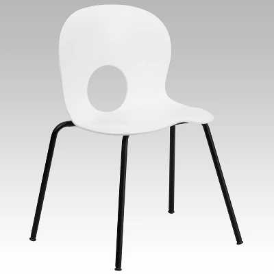 Emma And Oliver Multipurpose Designer Plastic Cafe Stack Chair - Image 11