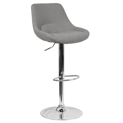 Emma And Oliver Adjustable Height Gas Lift Swivel Bar Stool With Support Pillow - Dining Stool - Image 13