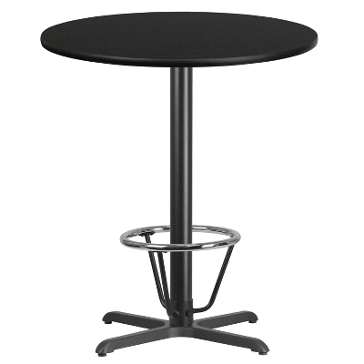 Emma And Oliver 36" Round Laminate Bar Table With 30"x30" Foot Ring Base - Image 3