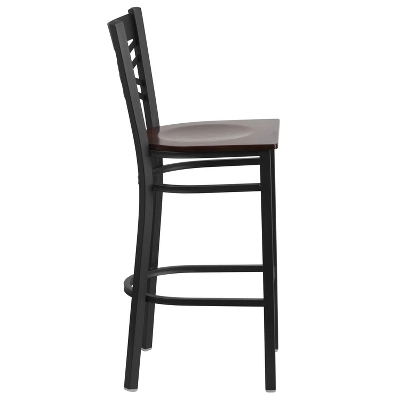 Emma And Oliver 2 Pack "X" Back Metal Restaurant Barstool - Image 3