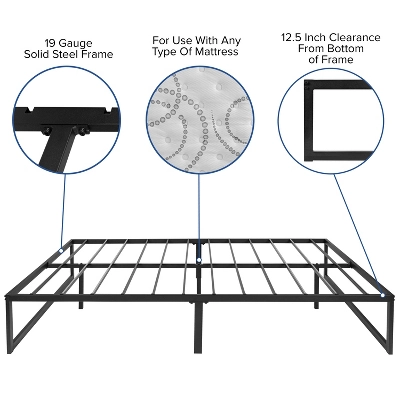 Emma And Oliver 14" Full Platform Bed Frame & 12" Mattress In A Box - No Box Spring Required - Image 5