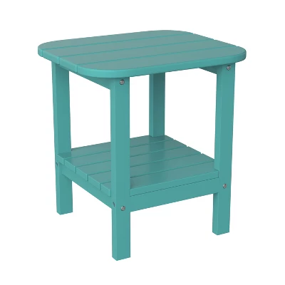 Emma And Oliver Two Tier Polyresin Adirondack Side Table - All-Weather For Indoor/Outdoor Use - Image 11