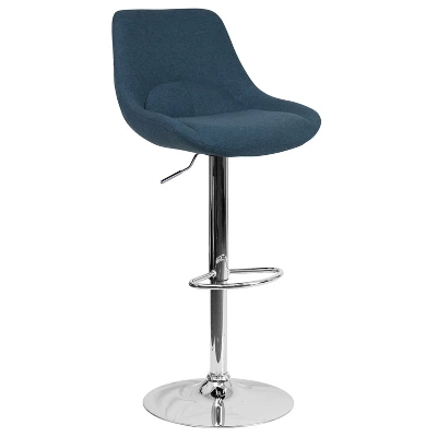 Emma And Oliver Adjustable Height Gas Lift Swivel Bar Stool With Support Pillow - Dining Stool - Image 14
