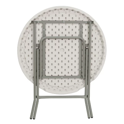 Emma And Oliver 2.63-Foot Round White Plastic Folding Banquet And Event Table - Image 7