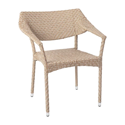 Emma And Oliver Modern All-Weather Patio Dining Chair With Fade And Weather Resistant PE Rattan And Reinforced Steel Frame - Image 12